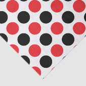 Zwarte en rode poka Dots Tissuepapier (Detail)