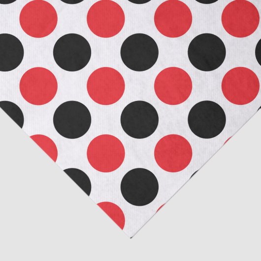 Zwarte en rode poka Dots Tissuepapier (Detail)