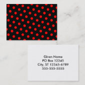 Zwarte en rode poka Dots Visitekaartje (Voorkant / Achterkant)