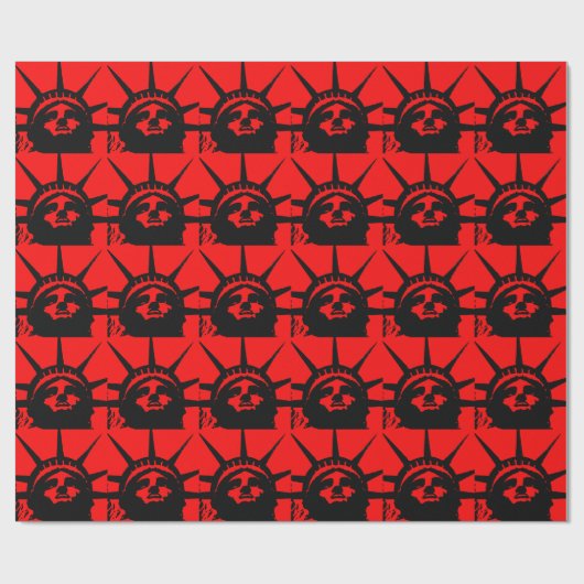 Zwarte en Rode Pop Kunstbeeld Vrijheid Cadeaupapier (Vlak)