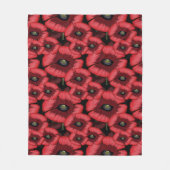 Zwarte en Rode Poppies Bloemen Fleece Deken (Voorkant)