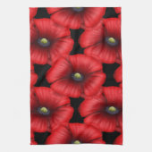 Zwarte en Rode Poppies Bloemenpatroon Keuken Handd Theedoek (Verticaal)