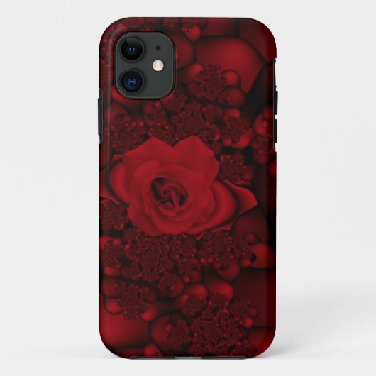 zwarte en rode roze fractal ifoon Case-Mate iPhone case (Achterkant)