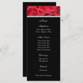 Zwarte en rode rozen bruiloft menu (Voorkant / Achterkant)