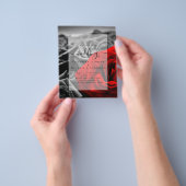 Zwarte en rode rozen Gotische trouw uitnodiging Flyer (Hand)