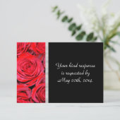 Zwarte en rode rozen RSVP Kaartje (Staand voorkant)