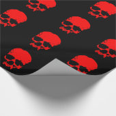 Zwarte en rode schedel cadeaupapier (Hoek)