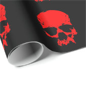 Zwarte en rode schedel cadeaupapier (Rol Hoek)