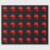 Zwarte en rode schedel cadeaupapier (Vlak)