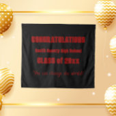 Zwarte en rode schoolkleuren afstuderen wandkleed