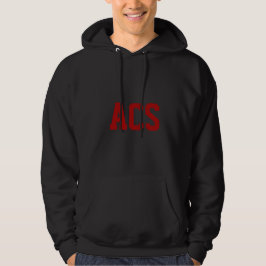 Zwarte en Rode Schoolkleuren met Letters Hoodie