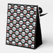 Zwarte en rode Skull Favor Box Bedankdoosjes (Achterkant)