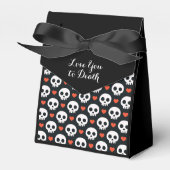 Zwarte en rode Skull Favor Box Bedankdoosjes (Voorkant Zijde)