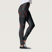 Zwarte en rode slang op zwarte Leggings (Rechts)