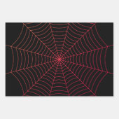 Zwarte en rode spin web Halloween patroon Inpakpapier Vel (Voorkant 3)