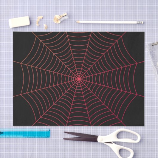 Zwarte en rode spin web Halloween patroon Tissuepapier (Craft)