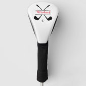 Zwarte en rode stijlvolle Logo en naam Golf Player Golfheadcover (Voorkant)