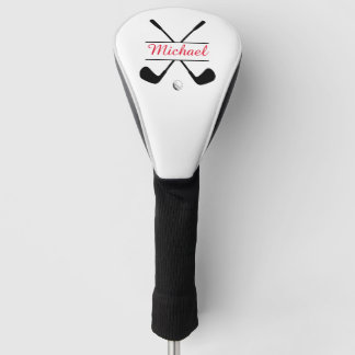 Zwarte en rode stijlvolle Logo en naam Golf Player Golfheadcover