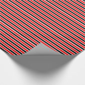 Zwarte en rode streep cadeaupapier (Hoek)