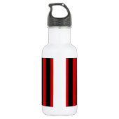 Zwarte en rode streep waterfles  (Achterkant)