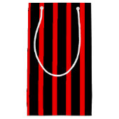 Zwarte en rode strepe tas klein cadeauzakje (Voorkant)