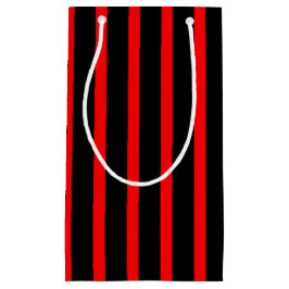 Zwarte en rode strepe tas klein cadeauzakje