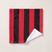 Zwarte en rode strepen bad handdoek (Wasdoekje)