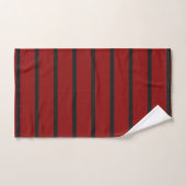 Zwarte en rode strepen bad handdoek (Handdoek)