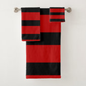 Zwarte en rode strepen bad handdoek (Insitu)