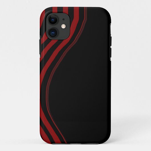 zwarte en rode strepen Case-Mate iPhone case (Achterkant)