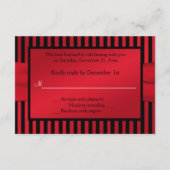 Zwarte en rode stripkaart RSVP kaartje (Achterkant)