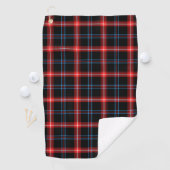 Zwarte en Rode Tartan Patroon Golfer's Handdoek (Insitu)