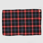 Zwarte en Rode Tartan Patroon Golfer's Handdoek (Horizontaal)