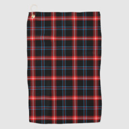 Zwarte en Rode Tartan Patroon Golfer's Handdoek