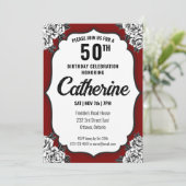 Zwarte en rode Tattoos verjaardag Kaart (Staand voorkant)