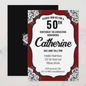 Zwarte en rode Tattoos verjaardag Kaart (Voorkant / Achterkant)