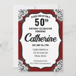 Zwarte en rode Tattoos verjaardag Kaart