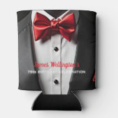 Zwarte en rode Tuxedo verjaardagsfeest Blikjeskoeler (Achterkant)