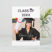 Zwarte en rode typografie foto uitnodiging chic (Staand voorkant)