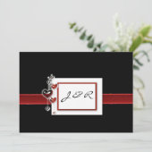 Zwarte en rode uitnodiging (Staand voorkant)