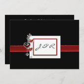 Zwarte en rode uitnodiging (Voorkant / Achterkant)