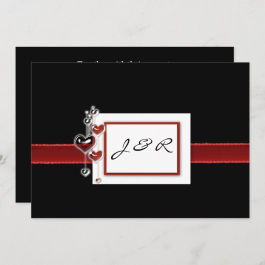 Zwarte en rode uitnodiging (Voorkant / Achterkant)