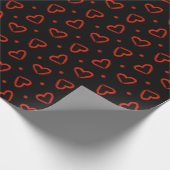 Zwarte en rode Valentijnsdag Cadeaupapier (Hoek)