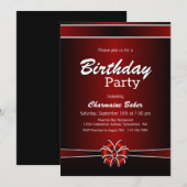 Zwarte en Rode verjaardag Kaart (Voorkant / Achterkant)