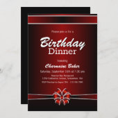 Zwarte en Rode verjaardag Kaart (Voorkant / Achterkant)