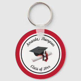 Zwarte en rode verloopdop en tassel sleutelhanger