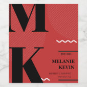 Zwarte en rode wijn etiketten (Enkel label)