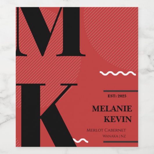 Zwarte en rode wijn etiketten (Enkel label)