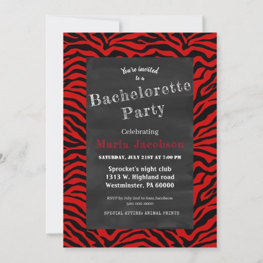 Zwarte en rode zebra gestreepte krijt kaart (Voorkant)