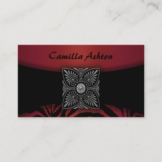 Zwarte en rode Zebra Visitekaartjes (Voorkant)